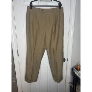 Lauren Ralph Lauren NWT 100% Wool Mens Khaki Trouser Pants Size 38W ALTERED Len.